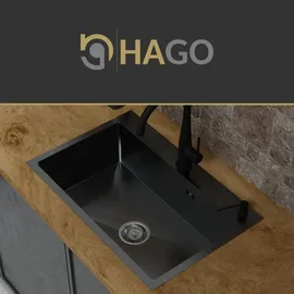 Hago Einbauspüle 68 x 45 cm Anthrazit