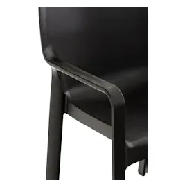 CLP Gartenstuhl Diva 4er Set stapelbar  schwarz