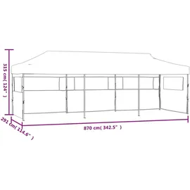 vidaXL Faltpavillon 8,7 x 3 m inkl. 5 Seitenteile Anthrazit