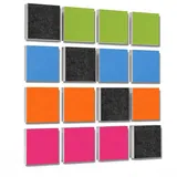 platino24 Akustikplatte 16 Elemente 3D-Set Colore Quadrat 27,5 x 27,5 cm Multicolore rosa