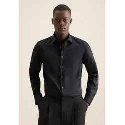 Businesshemd SEIDENSTICKER, Herren, Gr. XS (36), schwarz, 100% Baumwolle, unifarben, skinny fit, Hemden, X-Slim Kentkragen Uni