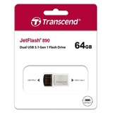 Transcend JetFlash 890 64GB silber