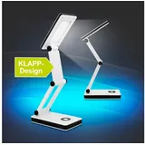 EAXUS Eaxus® USB LED Schreibtischlampe - Aufklappbar, Edles Design, LED Tischlampe Dimmbar, Weiß