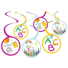 Amscan 6 Swirl Girlanden Einschulung Schulanfang Mehrfarbig