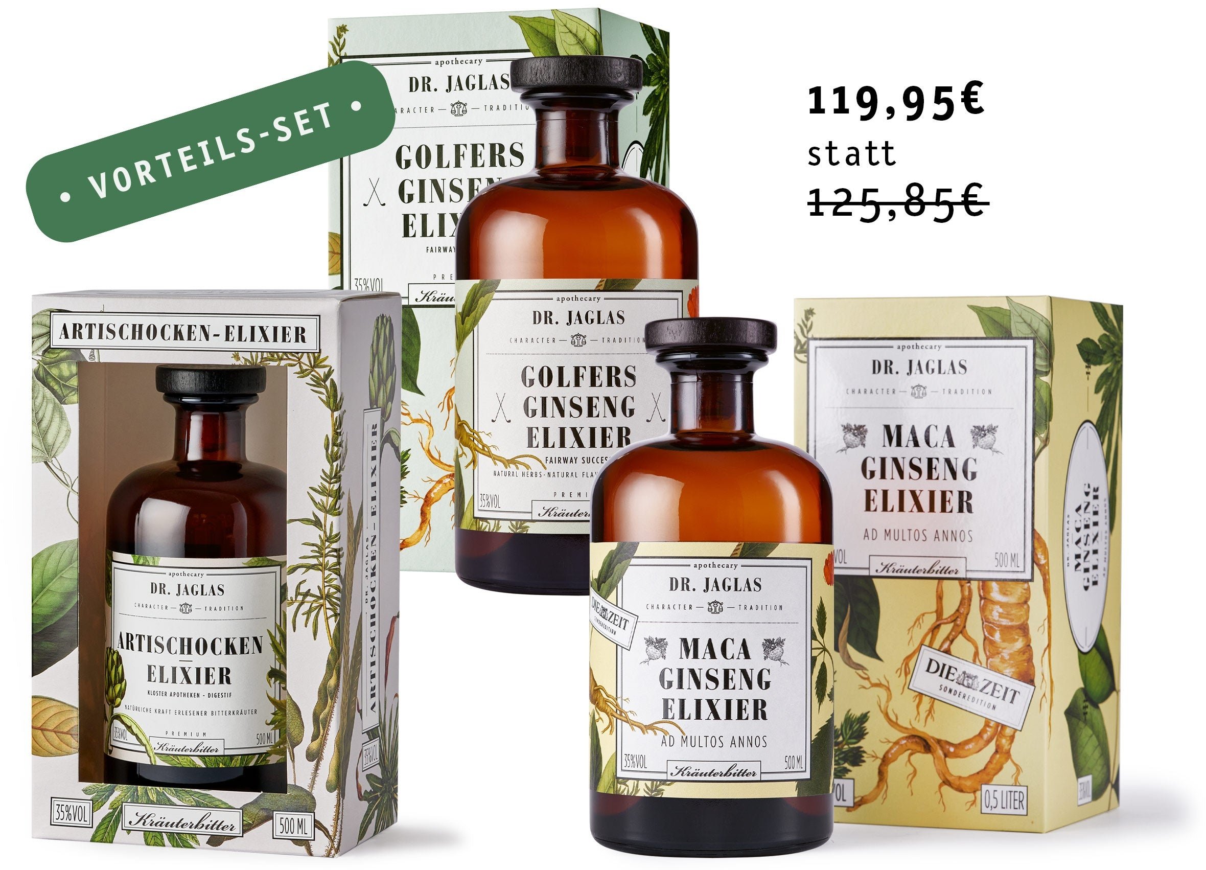 Artischocken-Elixier - Bundle mit Ginseng- & Maca-Elixier