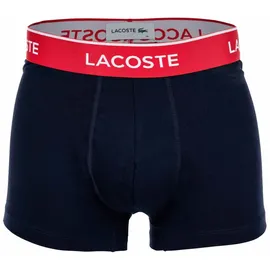 Lacoste Trunks unifarben Blau / Grün / Rot M 3er Pack