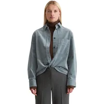 Marc O'Polo Hemdjacke MARC O'POLO "aus Organic Cotton Stretch", Damen, Gr. 34, slate blau, Obermaterial: 98% Baumwolle, 2% Elasthan, unifarben, loose fit, Manschette, Jacken