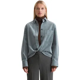 Marc O'Polo Hemdjacke MARC O'POLO "aus Organic Cotton Stretch", Damen, Gr. 34, slate blau, Obermaterial: 98% Baumwolle, 2% Elasthan, unifarben, loose fit, Manschette, Jacken