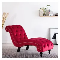 VidaXL Chaiselongue Rot Samt