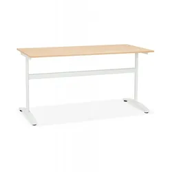 Schreibtisch aus Holz mit Metallgestell | Arbeitstisch für Büro und Werkstatt | Großer Computer Tisch mit robuster Struktur | Kadima Design