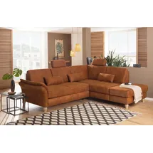 Home Affaire Ecksofa HOME AFFAIRE "Palace L-Form", braun (cognac), B:259cm H:89cm T:225cm, Struktur fein (100% Polyester);Struktur (100% Polyester);Luxus-Microfaser Lederoptik (100% Polyester), Sofas, Ecksofa, incl.