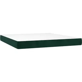 vidaXL Boxspringbett 180 x 200 cm Dunkelgrün