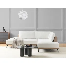Beliani Ecksofa Cremeweiß 3-Sitzer Linksseitig