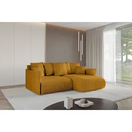 altdecor Ecksofa Cord 2-Sitzer Senfgelb