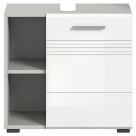 xonox.home Waschbeckenunterschrank m. Fächer 60 cm x 56 cm x 32 cm Grau-Weiß