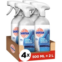 Sagrotan Hygiene-Textilerfrischer Frische Wäsche – Entfernt festsitzende Gerüche und geruchsbildende Bakterien – Für Kleidung und Wohntextilien – 4 x 500 ml