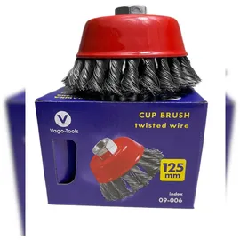 Vago-Tools 24x Topfbürste 125mm gezopft Winkelschleifer