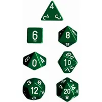Chessex Opaque Polyhedral Green/white 7-Die Set