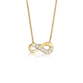 Elli PREMIUM Halskette Damen Infinity Unendlich Liebe Topas in 585 Gelbgold
