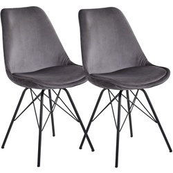 KADIMA DESIGN Skandinavische Esszimmerstühle, 2er Set, Samt oder Kunststoff, verschiedene Farben