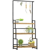 Outsunny Pflanzenregal Mehrfarbig, Holz, 36x174x80 cm Wohnzimmer, Wohnzimmertische, Blumenständer