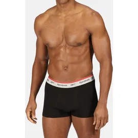 Reebok Trunk "OVETT", Herren, Gr. S, schwarz, Single Jersey, Obermaterial: 95% Baumwolle, 5% Elasthan, unifarben, eng, Unterhosen, basic, bequem, atmungsaktiv, mit Logo, breiter Bund, Baumwollmix