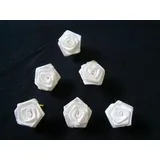 Haarschmuck - 6 Haarspiralen Curlies mit weissen Rosen - Brautschmuck