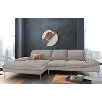 W.Schillig Ecksofa »enjoy&MORE«, mit Sitztiefenverstellung, Füße silber matt, Breite 340 cm grau