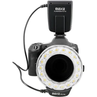 Makro Ringblitz FC-110 Ringleuchte Kompatibel mit Nikon DSLR SLR Kameras Blitz- und Dauerlicht auch für Videoaufnahmen