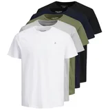 JACK & JONES Jxj Kurzarm-T-Shirt 5 Einheiten White / Detail Packed W All Colors S