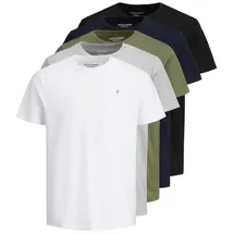 JACK & JONES Jxj Kurzarm-T-Shirt 5 Einheiten White / Detail Packed W All Colors S