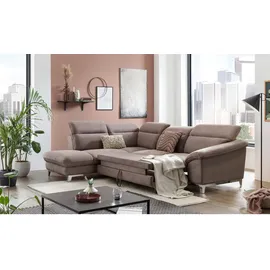 Mivano Livetastic Ecksofa, Taupe Textil / Mikrofaser, Braun