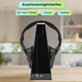 casativo-tech Digitaler Funk-Kopfhörer Schwarz