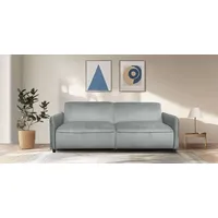 dorel home 3-Sitzer Allie Curved Schlafsofa 209 cm, Bettfunktion (110/190), verstellbare Rückenlehne, Cord u. Velours grau