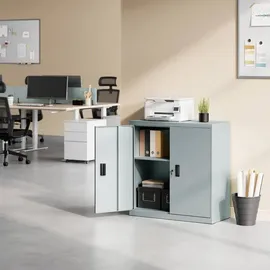 Woltu Aktenschrank 90 x 92,5 x 40 cm grau