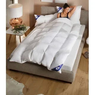 Otto Keller Daunenbettdecke + Kopfkissen "Anna", weiß, B/L: 135cm x 200cm Anzahl Teile 1, B/L: 80cm x 80cm Anzahl Teile 1, normal, Bettdecken Bezug: 100% Baumwolle. Kopfkissen Bezug: 100% Baumwolle. Füllung Außenkammer: 90% Daunen, 10% Federn.