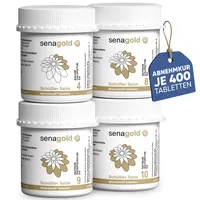 Senagold Schüssler Salze Stoffwechsel-Kur Nr. 4, 8, 9, 10 je 400 Tabletten (Abnehmkur)