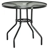 Outsunny Gartentisch Ø 80 x 72 cm schwarz