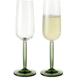 Kähler Design Hammershøi Champagnerglas 2er Set aus maschinengeblasenem Glas, Maße: Höhe: 23 cm; Ø 7,5 cm, Volumen: 24 cl, 693071