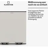 Klarstein EcoVista Mülleimer - 40L Abfalleimer mit 2 Fächern & 3L Komposteimer, Soft-Close, Edelstahl, Küchen-Abfalleimer, Mülltrennsystem - Beige