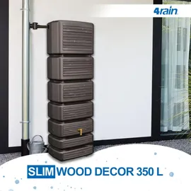 4rain Slim Wood Decor Wandtank 350 l darkwood