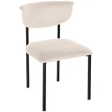 CLP Esszimmerstuhl Gambell Samtbezug I Polsterstuhl bis 130 kg belastbar I Küchenstuhl mit Rückenlehne und schwarzem Metallgestell,