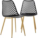 Trisens Luise Gartenstuhl 61 x 63 x 48 cm schwarz 2 St.