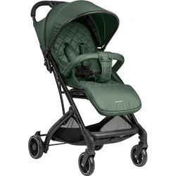 Kikkaboo Kinderwagen Miley mit Fußsack, Fußstütze verstellbar, klappbar, Korb dunkelgrün