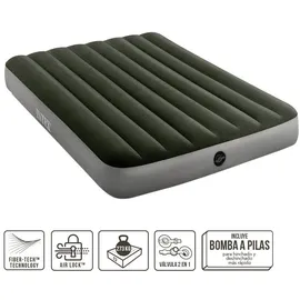 Intex Prestige Downy Doppelbettmatratze Mit Pumpe Und Fiber-tech-technologie - Green / Grey - 137 x 25 cm