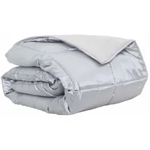 vidaXL Sommerdecke Silber 240 x 260 cm Satin und Mikrofaser vidaXL