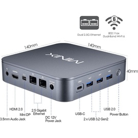 MINIX NEO J51-C8 Max Intel Jasper Lake N5105 Mini PC, USB-C, Windows 11 Pro