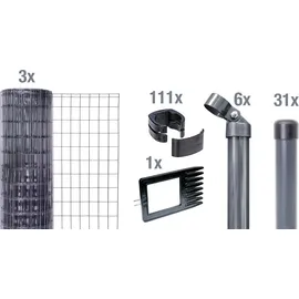 GAH Alberts Gartenzaun Fix-Clip Pro 75 x 122 cm Anthrazit