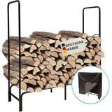 nyvi Kaminholzregal Metall 119 x 34 x 103 cm inkl. Abdeckung Schwarz