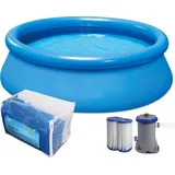 SUMMER FUN Quick Up Pool Set 244 x 66 cm inkl. Filter, Bodenschutz und Thermoabdeckung